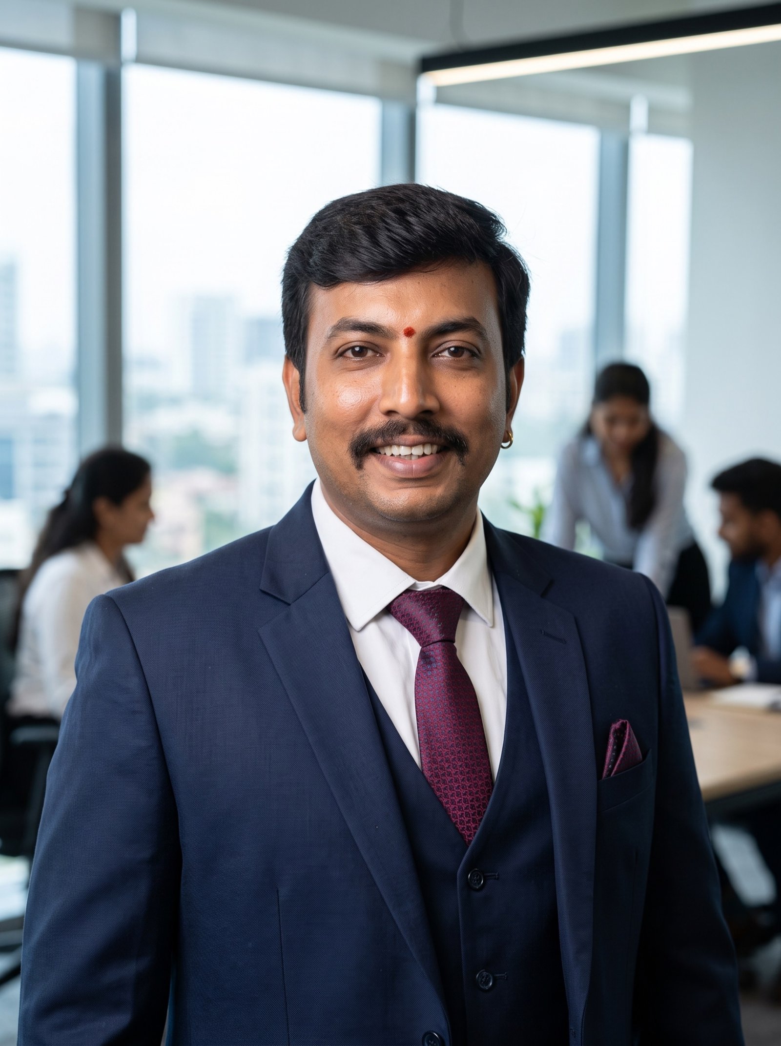 A formal, high-end corporate portrait of an executive leader in the IT networking industry.